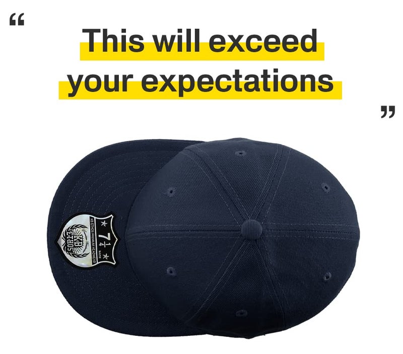 KBETHOS KNW-2364 NAV (8) The Real Original Fitted Flat-Bill Hats True-Fit, 9 Sizes & 20 Colors - Image 5
